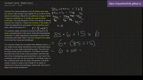 Math Count: Summer Camp