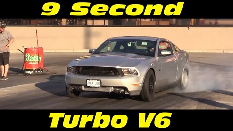 9 Second Turbo v6 Mustang Wednesday Night Drag Racing