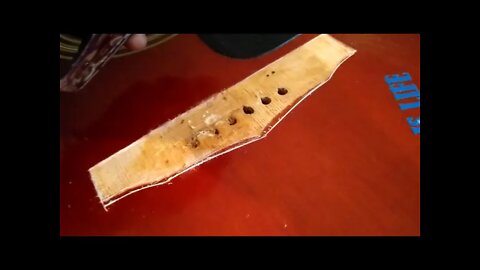 Repairing a broken acoustic guitar bridge with Piezo pick-up Part 7