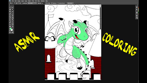 ASMR Coloring A Baby Dragon With Photoshop