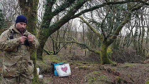 The DD hammocks 3x3 tarp has been packed away Reddacleave campsite. Dartmoor 26th March 2023