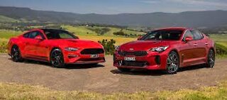 Kia Stinger Takes on 3 Mustang GT's 1/4 Mile Drag Races