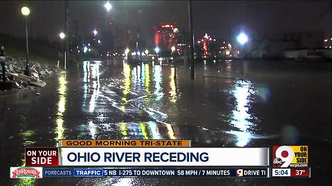 Ohio River floodwaters continue to recede