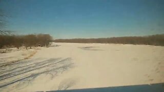 Crossing the Mississippi River from Minnesota to Wisconsin