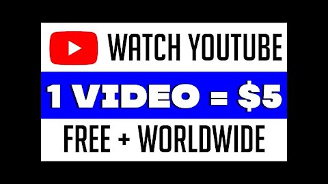 Earn $5.00 Per YouTube Video You Watch (Earn Money Watching YouTube Videos)