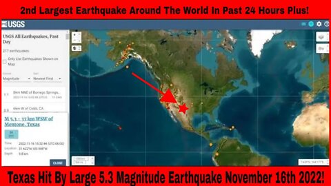 Large Earthquake Hits West Texas November 16th 2022!