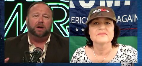 BasedAmy Alex Jones Info-wars interview (Trump balloon burst)