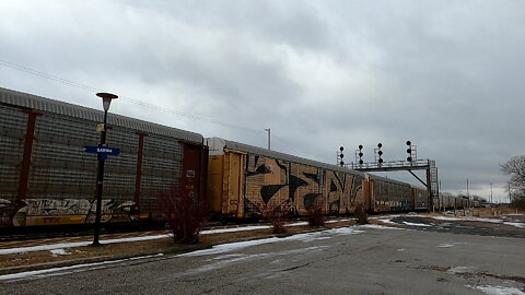 CN 3271 & CN 2342 Locomotives CN 274 Autorack Train Eastbound In Ontario