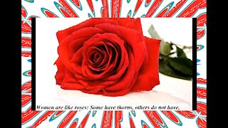 Women are like roses: Some have thorns, others do not have! [Quotes and Poems]