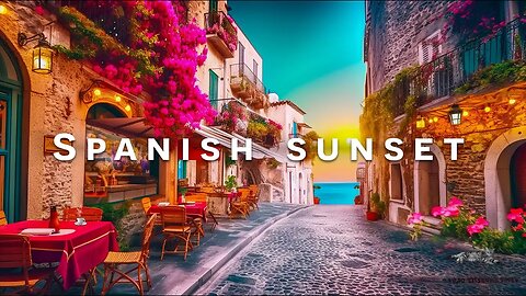 Vintage Latin Cafe with Sunset in Spain Coffee Shop Ambience | Bossa Nova Music for work, study