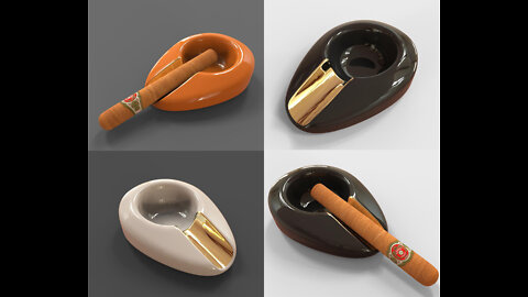 Ashtray & Cigar 3D Model