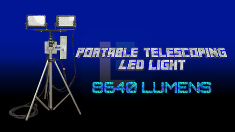 Portable Telescoping LED Light Tower - 144 Watts - 120-277VAC - Extends 3.5' - 10' - 8,640 Lumen