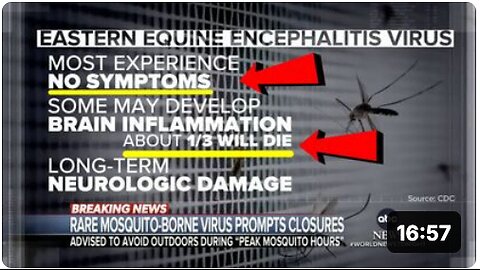 Warning! Deadly mosquito virus with no symptoms & 33% death rate! "Voluntary" lockdowns being issued