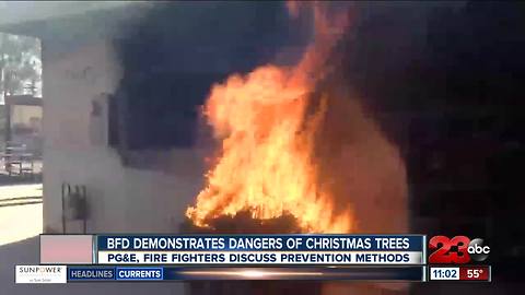 BFD demonstrate two Christmas trees burnings