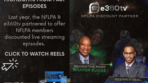 NFLPA x e360tv Partnership-CONNECT WITH AUDIENCES IN REAL TIME...EVERYWHERE