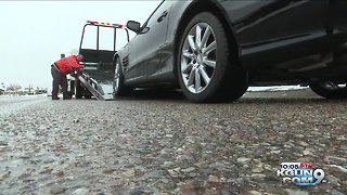 Ride-along with a tow truck during the winter storm