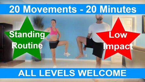 Morning Workout #9 - All Standing Low Impact Exercise - 20 Functional Movements in 20 Minutes