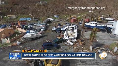 Drone pilot gets amazing look at Hurricane irma damage