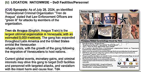 US Army CUI Documents Reveal Expanding Threat of Venezuelan Gang 'Tren de Aragua' in NYC and Denver