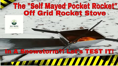 Off Grid Rocket Stove In A Snow Storm?! #shorts #diy #howto