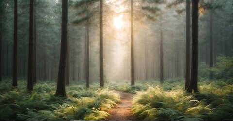 Natural light a forest and ambient white sound