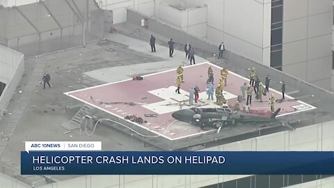 Helicopter delivering heart for transplant crashes on Los Angeles helipad