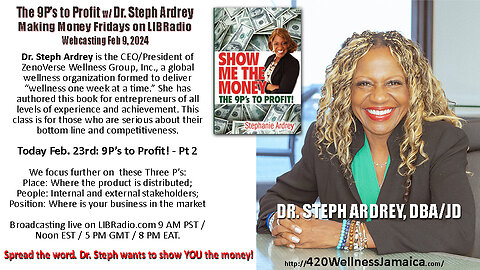 Dr. Steph Ardrey the 9P’s to Profit! - Pt 2 - Making Money Fridays