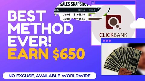 [BEST METHOD EVER] EARN $650 IN AFFILIATE Commission Fast Without Skills & Website