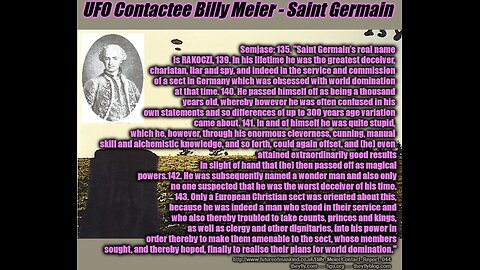 Billy Meier UFO Contact Reports - Count of St Germain