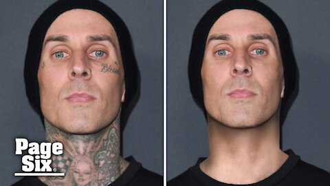 Travis Barker's 'Kourtney' tattoo erased in this ink-free makeover