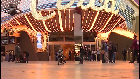 Monolith appears in downtown Las Vegas on Fremont Street