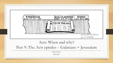 Acts - When and Why? - Part 9