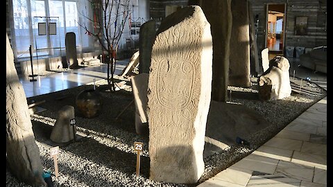 An ancient deity carved on a granite stele