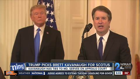 Trump picks Kavanaugh for court, setting up fight with Dems