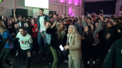 Fans in Manchester react to Rashford's second England goal against Wales