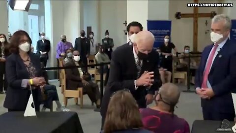 Within Inches Of Woman's Face, Biden Tells Her To "Socially Distance."