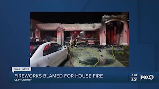 Fireworks blamed for house fire