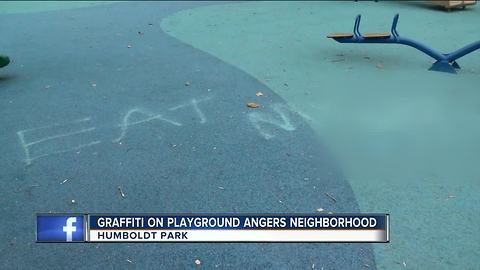 Milwaukee neighborhood angered by graffiti at park