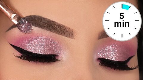 5 MINUTE Glitter Eye Makeup Tutorial | Prom Eye Makeup