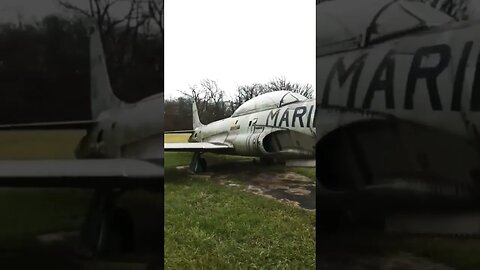 Old Korean War Era Fighter Jet sitting in Hobart Indiana