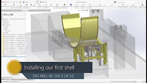 First SAG MILL 40 'DIA x 24' LG Assembly | SOLIDWORKS 2021