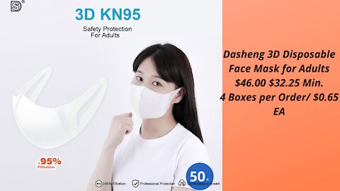 3D DISPOSABLE FACE MASK FOR ADULTS