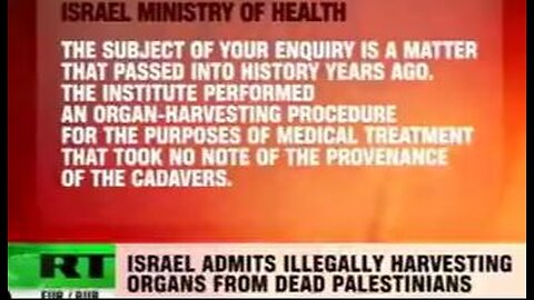 Israeli War Crimes - Organ Harvesting