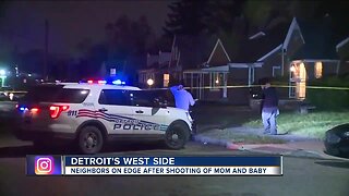 Neighbors on edge after shooting of mom and baby