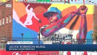 Tulsa Drillers debut Jackie Robinson mural outside ONEOK Field