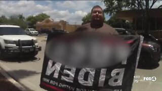 Man brings obscene flag to City Hall to protest new Punta Gorda sign ordinance