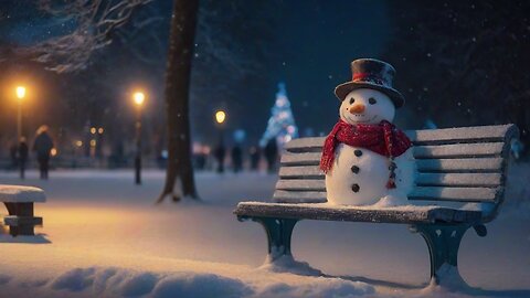 Peaceful Christmas Music ⛄ Relaxing Christmas Music ❄️Snowy Christmas Night Ambience 🌙