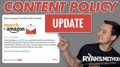 AMAZON MERCH CONTENT POLICY UPDATE (1/27/2021)