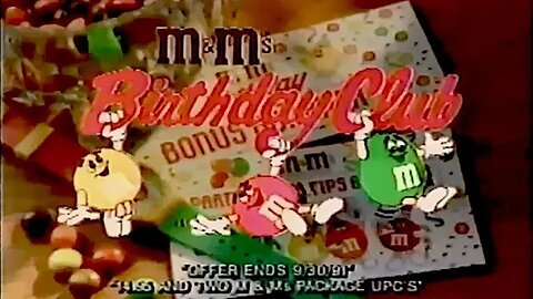 1990 M&M's Birthday Club Candy Commercial [GET A WATCH! ⌚︎] (90's Lost Media)