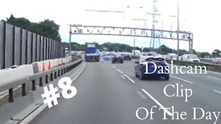 Dashcam Clip Of The Day #8 - World Dashcam - Uk Car Crash On Motorway making a car swerve